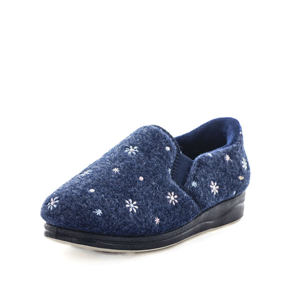 Panda Eleanor Women's STEPPINS Slippers - Navy Flower