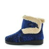 Panda Ellidy Women's Bootie Slippers - Blue Embossed
