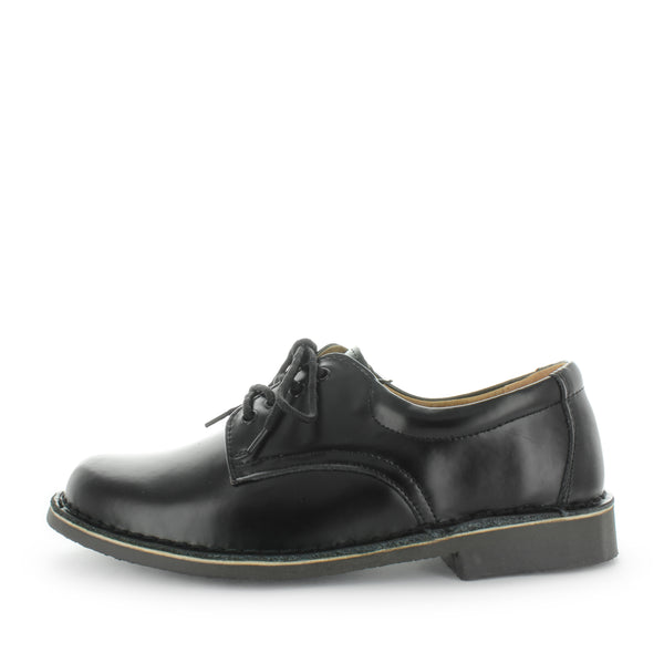 Wilde School Janna Girls School Shoes - Black Off Shine (8842579411167)