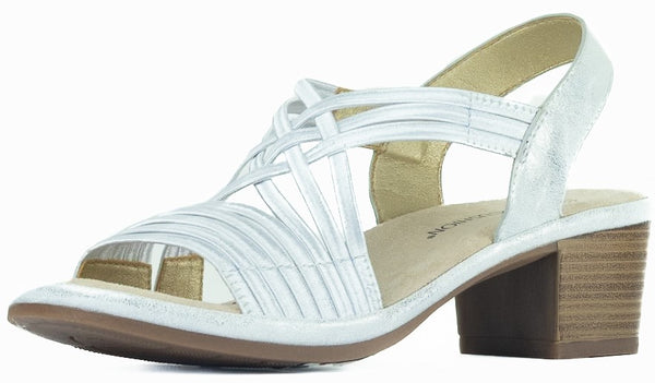 Aerocushion Malvina Women's Block Heel Sandals - Silver Shimmer