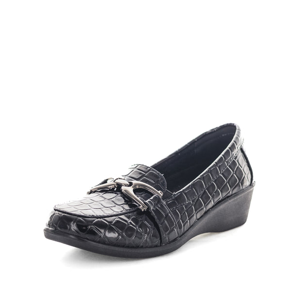 Aerocushion Marble Women's Loafers - Black Croc