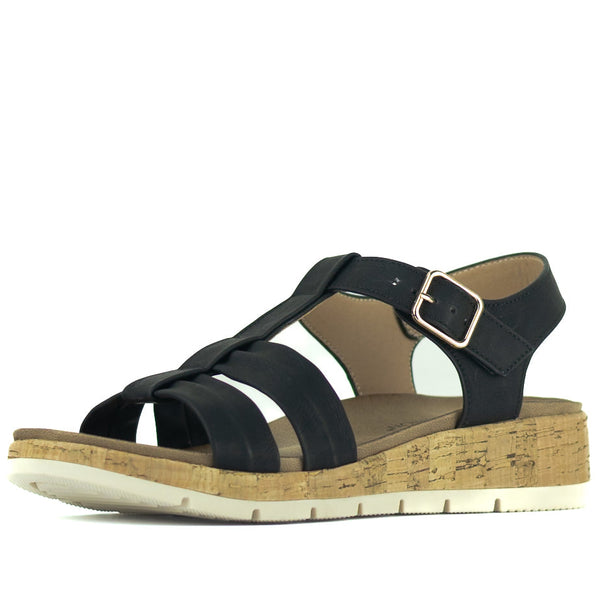 Aerocushion Mary Women's T-bar Sandals - Black