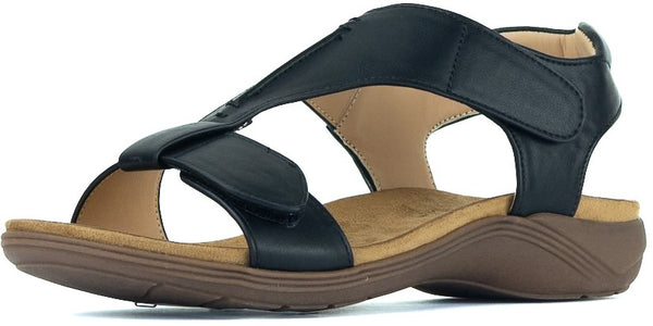 Aerocushion Megan Women's Double Adjustable Sandals - Black