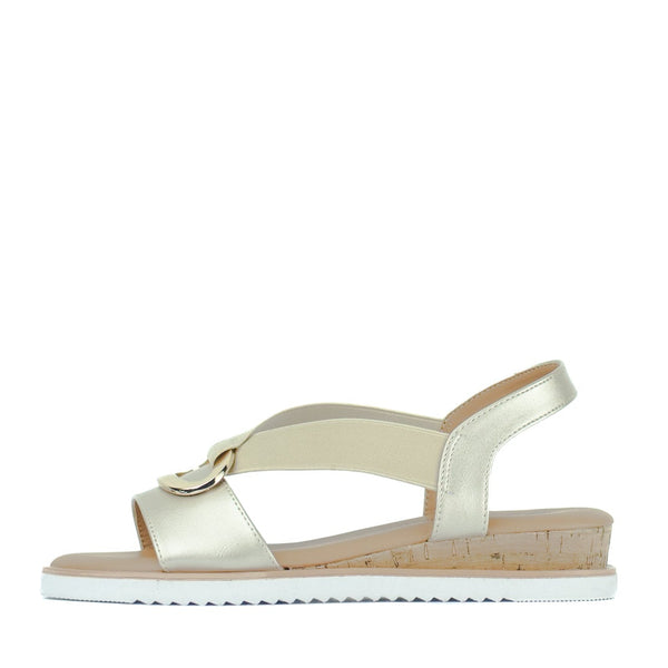Aerocushion Mila Women's Crossover Sandals - Champagne