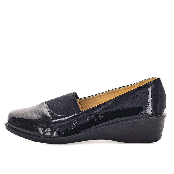 Aerocushion Milana Womens Wedges - Black Patent (8990244569311)