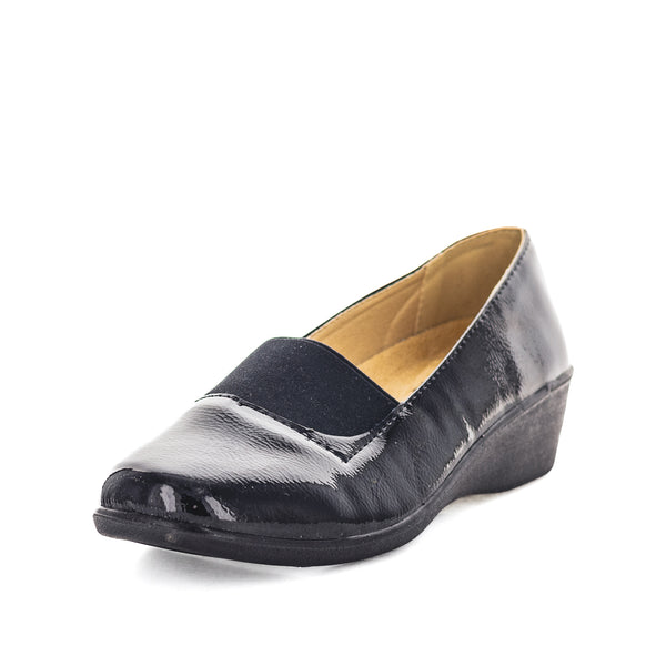 Aerocushion Milana Womens Wedges - Black Patent (8990244569311)