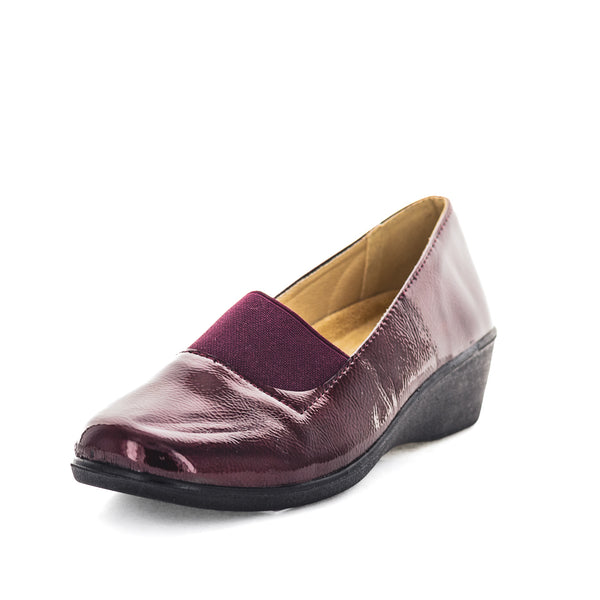 Aerocushion Milana Womens Wedges - Wine Patent (8990244995295)