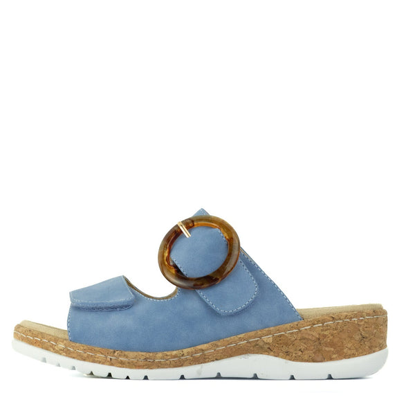 Aerocushion Millie Women's Double Adjustable Slide Sandals - Blue