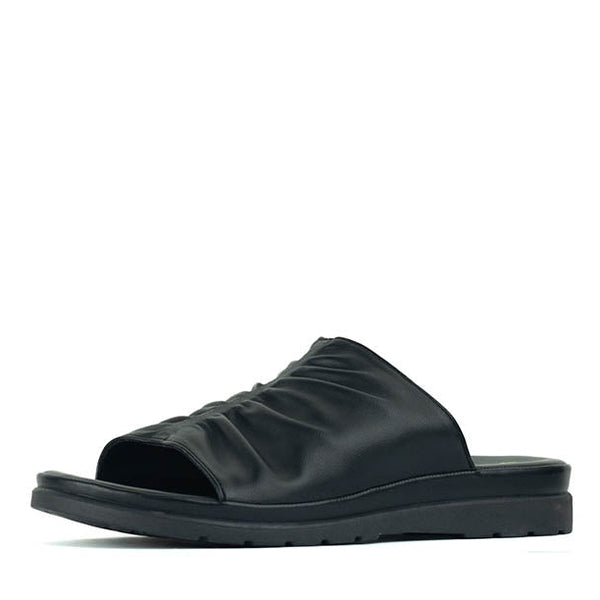 Aerocushion Molly Women's Ruched Slide Sandals - Black