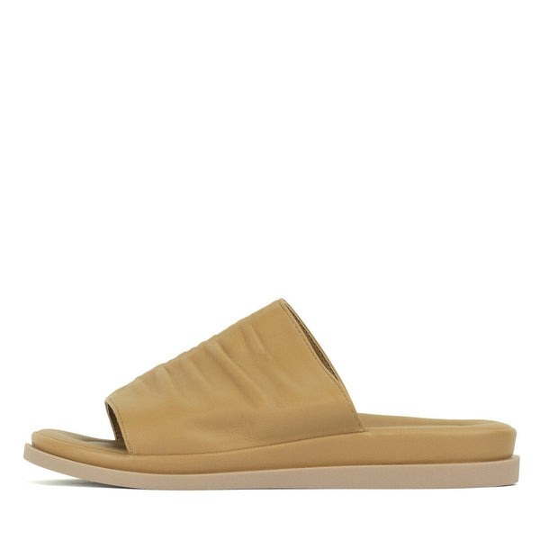 Aerocushion Molly Women's Ruched Slide Sandals - Tan