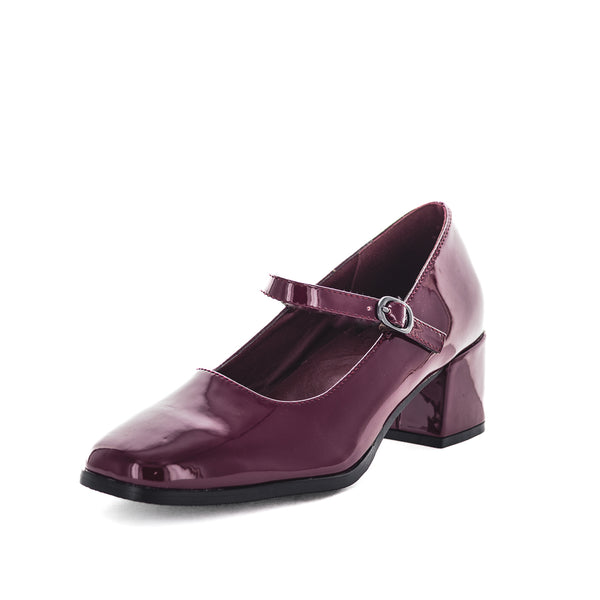 Wilde Sayge Womens Heels - Wine Patent (8998794428639)