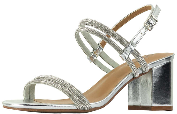 Wilde Salem Women's Glitter Block Heels - Silver