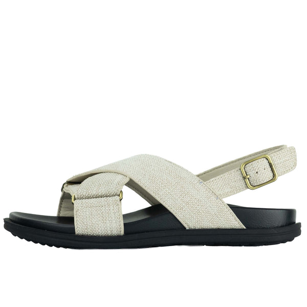 Wilde Sarah Women's Crossover Sandals - Beige Linen