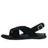 Wilde Sarah Women's Crossover Sandals - Black Linen