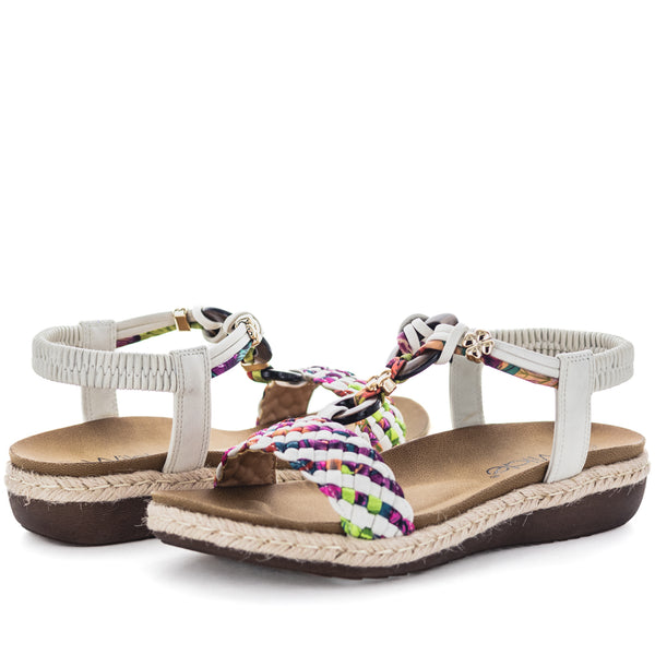 Wilde Sharleen Women's Sandals - White Multi (9152451903711)