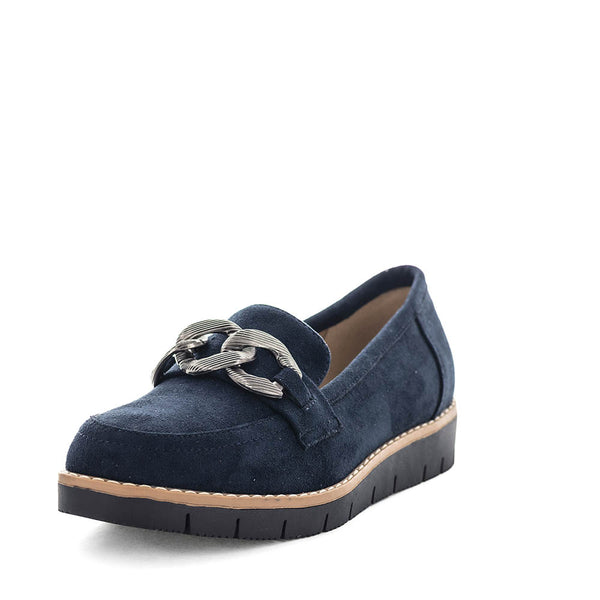 Wilde Shaye Women's Loafers - Navy Suede