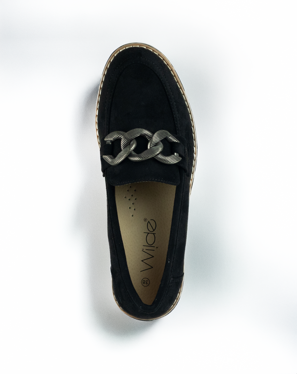 Wilde Shaye Women's Loafers - Black Suede