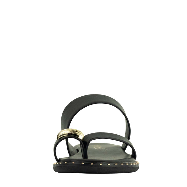 Wilde Shox Women's Wide Thongs Sandals - Black