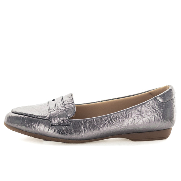 Wilde Siaz Women's Loafers - Pewter Crinkle