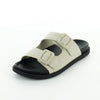 Wilde Summer Women's Double Buckle Slide Sandals - Beige Linen