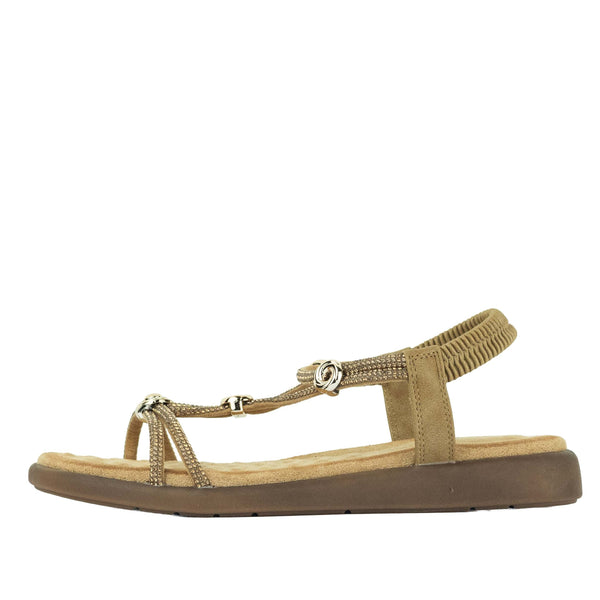 Wilde Suzzie Women's Wide Fit Sandals - Tan