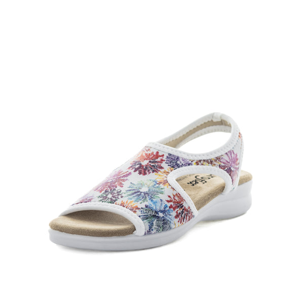 Euroflex Tuscany Womens Sandals - White Floral (9124390174943)