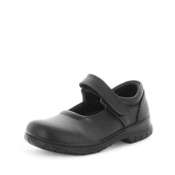 Wilde School Jameson Girls School Shoes - Black Smooth (8842581082335)