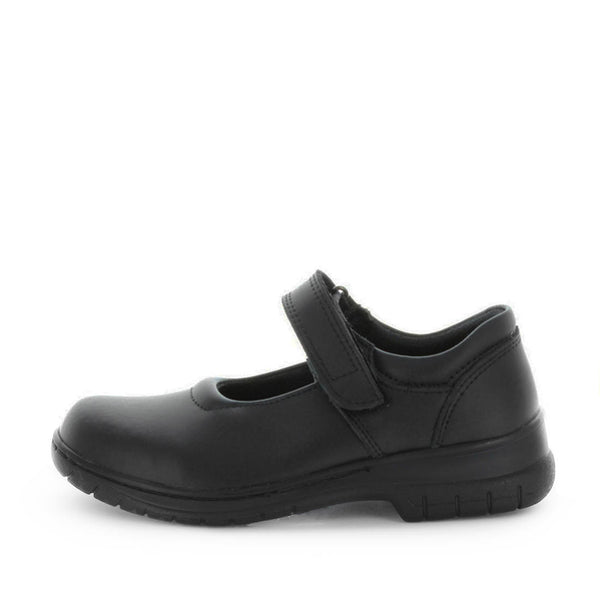 Wilde School Jameson Girls School Shoes - Black Smooth (8842581082335)