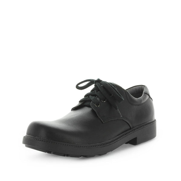 Wilde School Johnson Boys School Shoes - Black Smooth (8842581180639)