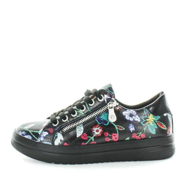 Wilde Scarlett Womens Sneakers - Black Floral (8841385935071)