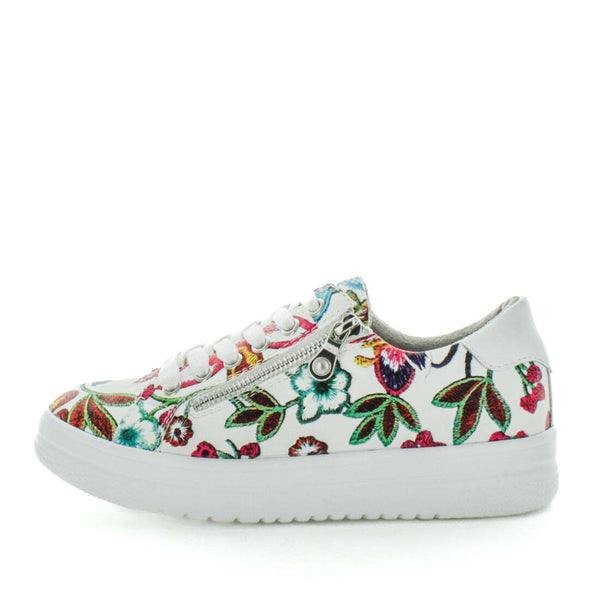 Wilde Scarlett Womens Sneakers - White Floral (8841386131679)
