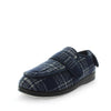Panda Edison Men's Slippers - Navy Blue Check (9005719290079)