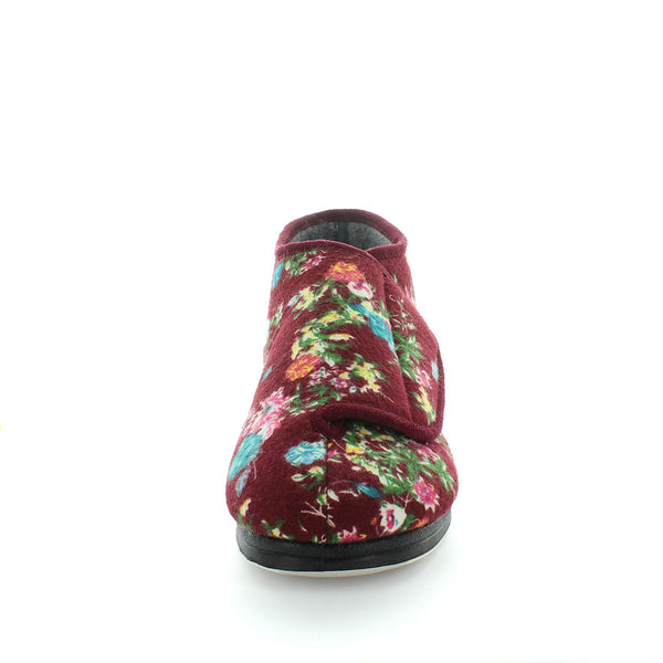 Panda Efran Women's Bootie Slippers - Burgundy Floral (9005720142047)