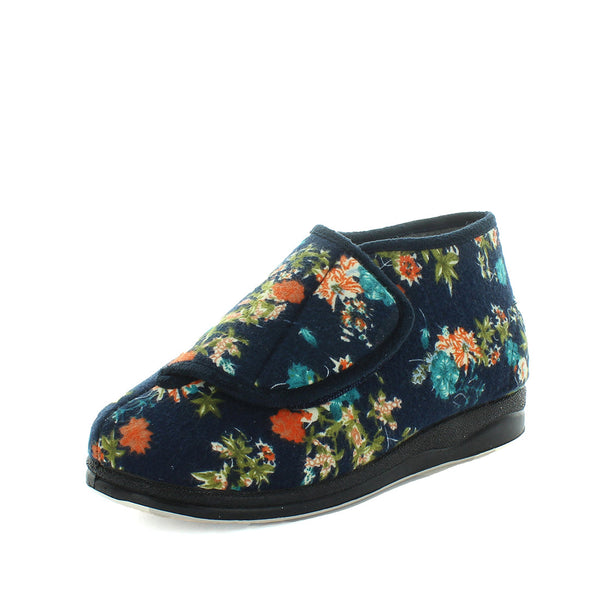 Panda Efran Women's Bootie Slippers - Navy Floral (9005720240351)