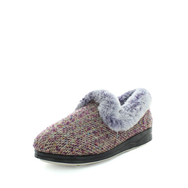 Panda Emille Women's Slippers - Purple Knit (9005719847135)