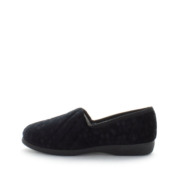 Panda Ethany Women's Slippers - Black Embossed (9005719945439)