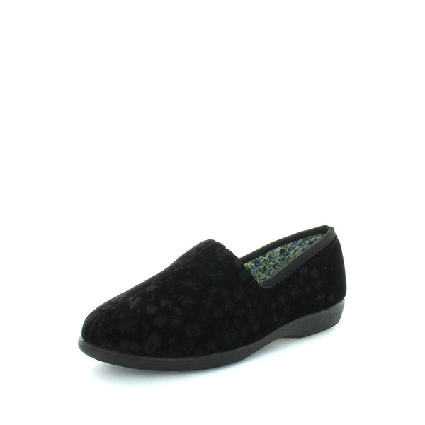 Panda Ethany Women's Slippers - Black Embossed (9005719945439)