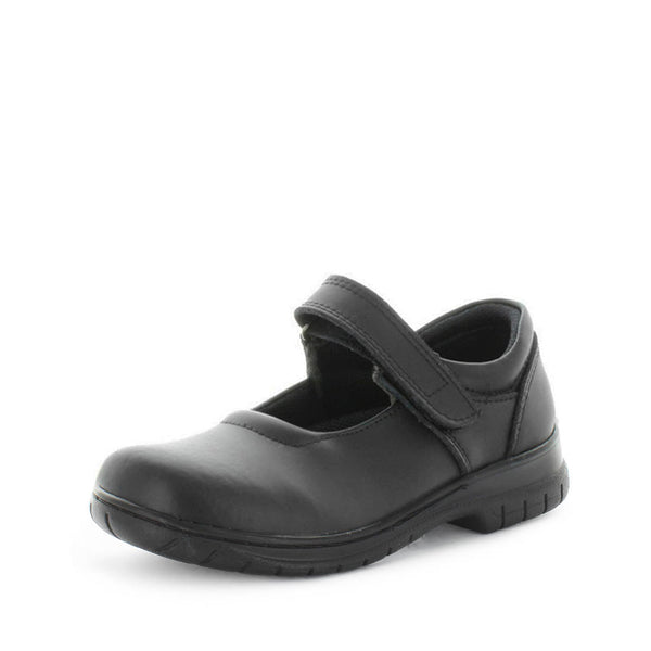 Wilde School Jameson Girls School Shoes - Black Smooth (8842581082335)