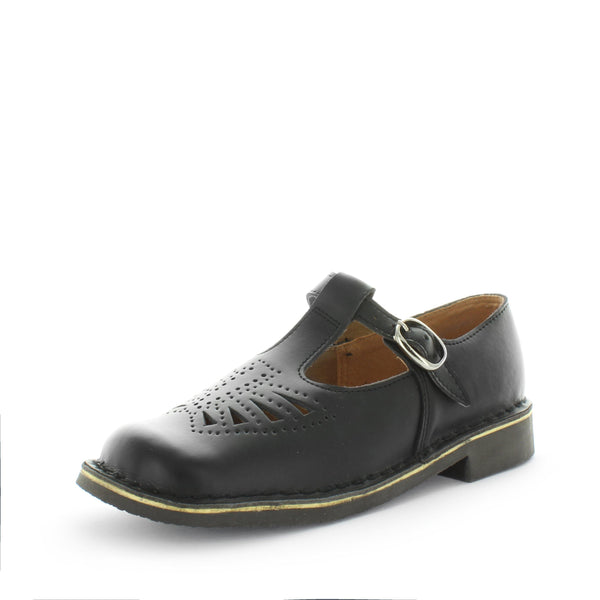 Wilde School Jenny Vel-Jnr Girls School Shoes - Black Smooth (8842581377247)