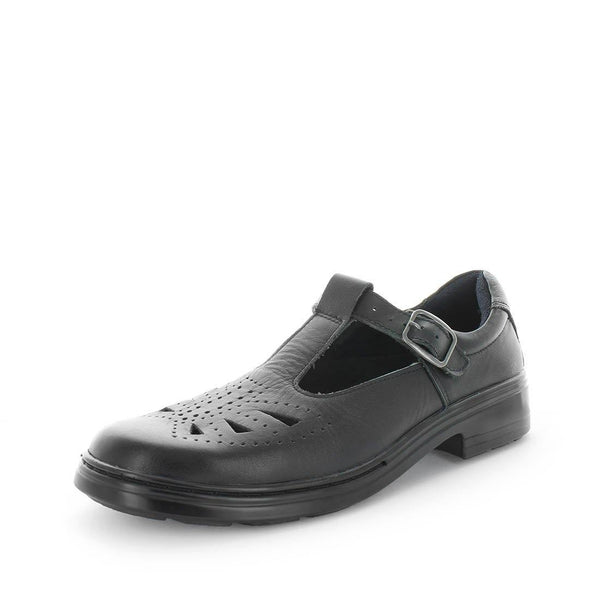 Wilde School Jesse Girls School Shoes - Black Smooth (8842579640543)