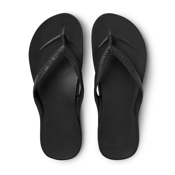 ARCH SUPPORT THONGS - Black (8990037410015)