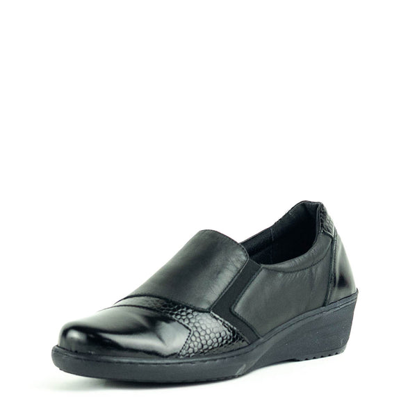 Cabello CP461-18 Women's Slip Ons - Black Patent
