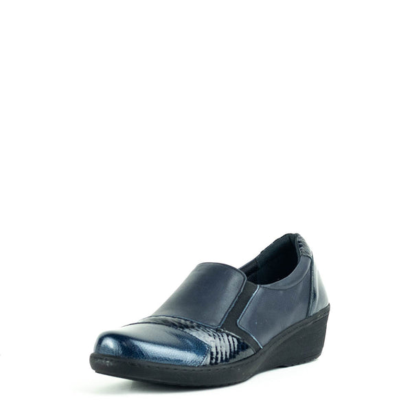 Cabello CP461-18 Women's Slip Ons - Navy Patent