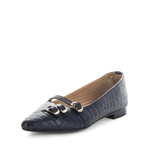 Zola Halley Women's Flats - Black Croc