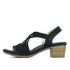 Aerocushion Malvina Women's Block Heel Sandals - Black Shimmer
