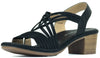 Aerocushion Malvina Women's Block Heel Sandals - Black Shimmer