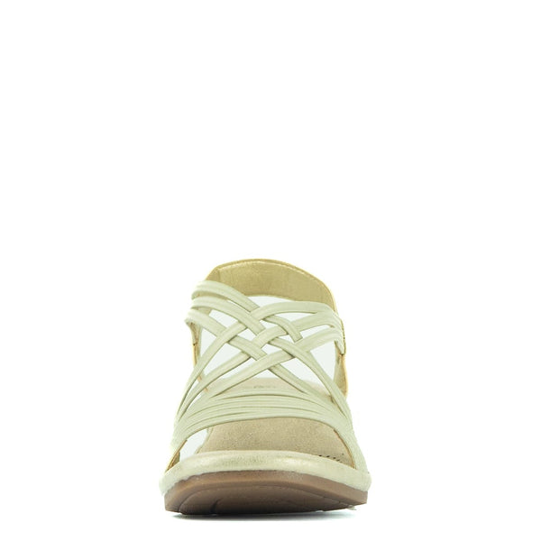 Aerocushion Malvina Women's Block Heel Sandals - Gold Shimmer