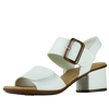 Aerocushion Mevie Women's Wide Fit Block Heel Sandals - White Smooth