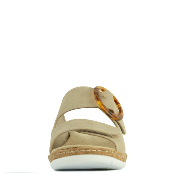 Aerocushion Millie Women's Double Adjustable Slide Sandals - Beige