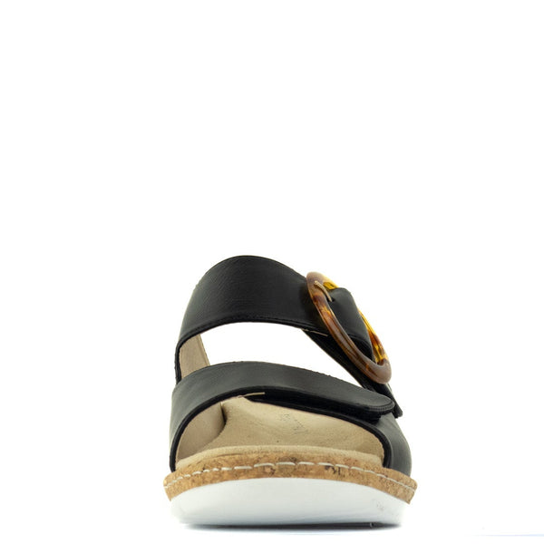 Aerocushion Millie Women's Double Adjustable Slide Sandals - Black